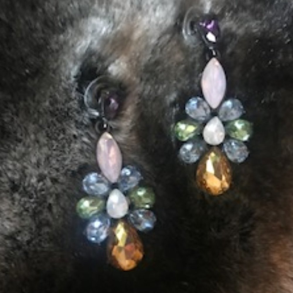 Multi colored faux gem earrings